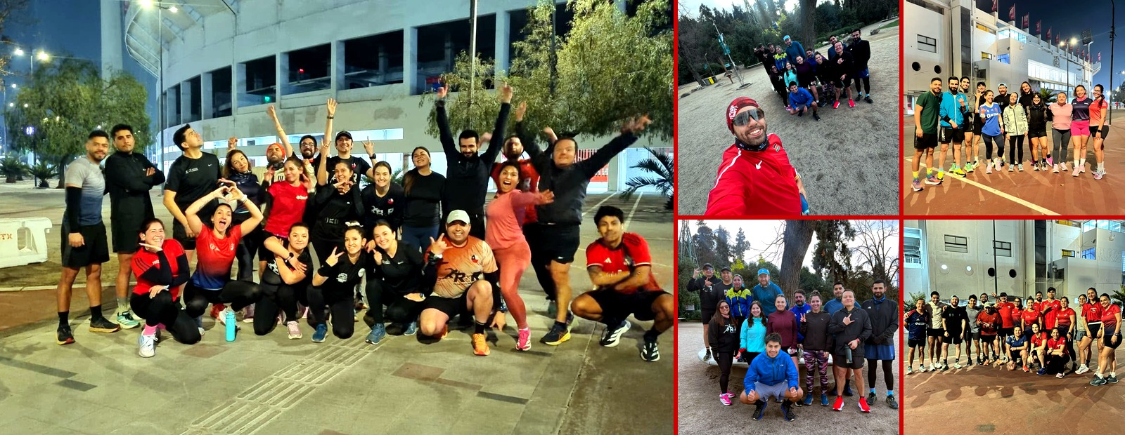 Collage de entrenamientos y momentos del Team Rincón Runner